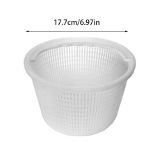 (Blanco) Cesta de filtro para skimmer de piscina con asa para la eliminación de hojas en piscinas elevadas