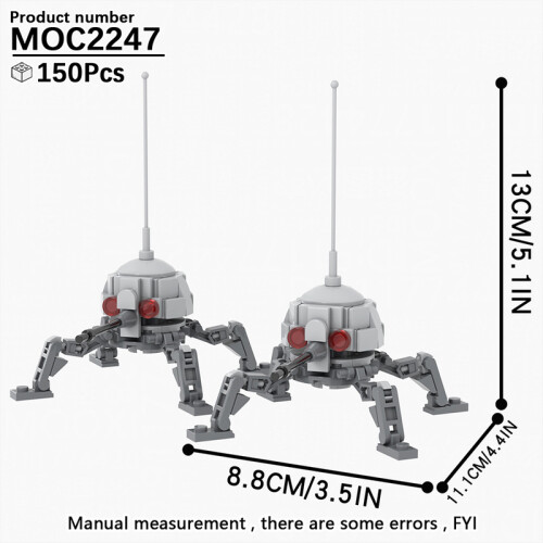 (MOC2247)MOOXI Το πιο πλήρες Space Wars Droid Spider Bot Sentry Ενηλίκων Building Block Set MOC Brick
