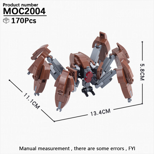 (MOC2023)MOOXI Το πιο πλήρες Space Wars Droid Spider Bot Sentry Ενηλίκων Building Block Set MOC Brick 2