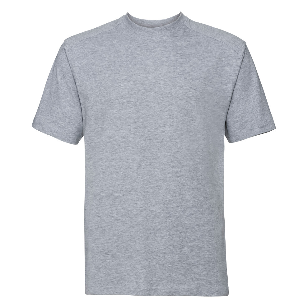 Russell (2Xl, Light Oxford) Europe Mens Workwear Short Sleeve Cotton T-Shirt Multicoloured