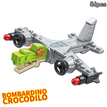 ( Crocodilo-56PCS)Τα νεότερα ιταλικά Brainrot Bricks Tung Tung Sahur Figures Tralalero Tralala DIY Building