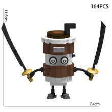 ( Cappuccino-164PCS)Νεότερα ιταλικά Brainrot Bricks Tung Tung Sahur Figures Tralalero Tralala DIY Building