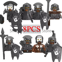 (XP254-XP261-8PCS)Φιγούρες δράσης Green Dragon Raven Knights Shield MOC Medieval Ancient Knights Scene