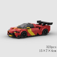 (10638 χωρίς κουτί)MOC Speed Sports Super Race Car Model Building Blocks DIY Bricks City Technical