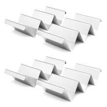 Taco Holders 4 Packs - Stainless Steel Taco Stand Rack Tray Style, Oven Safe for Baking, Dishwasher and Grill Safe
