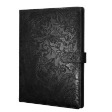 Professional Padfolio Portfolio Binder,Textured Embossing Faux Leather Folder Organizer for Letter Pad Notepad Resume