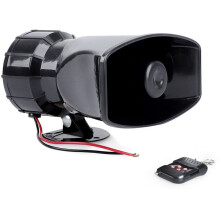 Car Multi-Tone 7 Sounds 130dB Car Warning Alarm Air Horn Wireless Electronic Fire Siren Loudspeaker 12v
