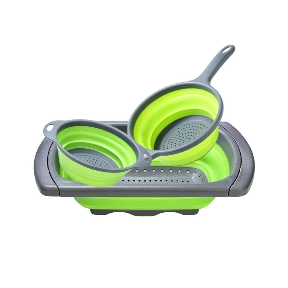 Saudism Silicone Folding Drainer Basket For Kitchen, Portable Strainer For Fruits And Vegetables