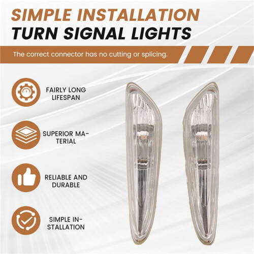 6313-3418-447 Car LED Side  Turn Signal Light Turn Indicator for  E90 E91 E92 E93 2006-2011 1
