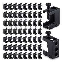 50 Pcs 1/4"-20 Spring Steel Clamps Hangers Bolt Clamp for Installation 1/4" and 3/8" Threaded Rod