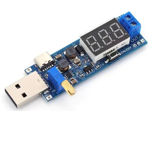 Boost Buck Converter USB Step  / Down Power Supply Module - 5V to 3.3V / 12V Adjustable Output DC1.2V-24V
