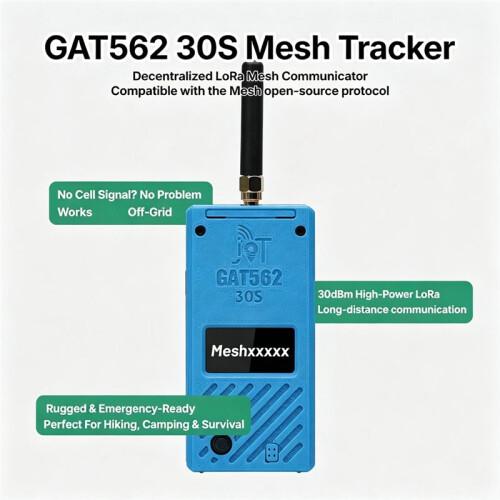 GAT562 30s LoRa Meshtastic Mesh NRF52840 SX1262 GPS para LoRaWAN IoT Node Meshcore Tela OLED de 1,3 Polegadas 30dBm 5000mAh 868MHz
