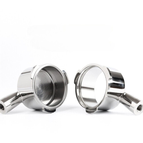 51mm Three-Handled Bottomless Stainless Steel Coffee Handle, Durable and Designed for Coffee Shops.