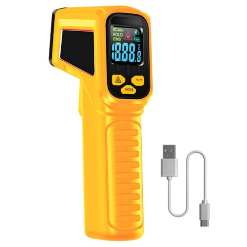 New Industrial Setting Color Screen Thermometer Infrared Thermometer with Voice Function Kitchen Temperature Tester