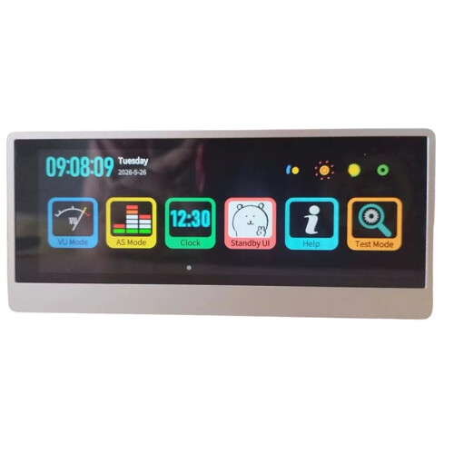 Page Turning Clock Music Spectrum Display Desktop LED Light Sound Control Visualizer Flip Clock Audio Level Indicator