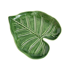 Repose-Cuillère en Céramique en Forme de Feuille, Garde les Comptoirs Propres, pour la Plaque de Cuisson et le Plan de Travail, Porte-Cuillère