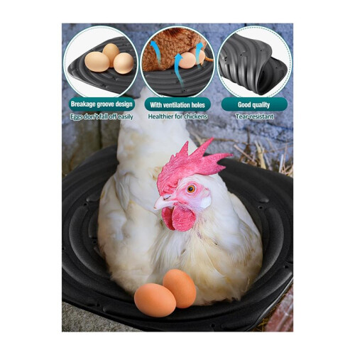 8 Pack Washable Chicken Nesting Pads for Laying Eggs, Nesting Box Liners for Chicken Coop Reusable Chicken Litter Black 1