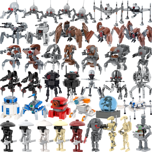 (MOC2018-A)MOOXI Το πιο πλήρες Space Wars Droid Spider Bot Sentry Ενηλίκων Building Block Set MOC Brick 1