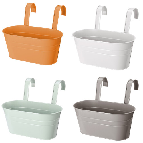 Pk2 Iron Hanging Pots, Balcony Decor