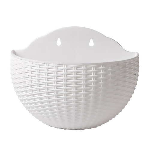 Half Round Wall Planter, Rattan Style