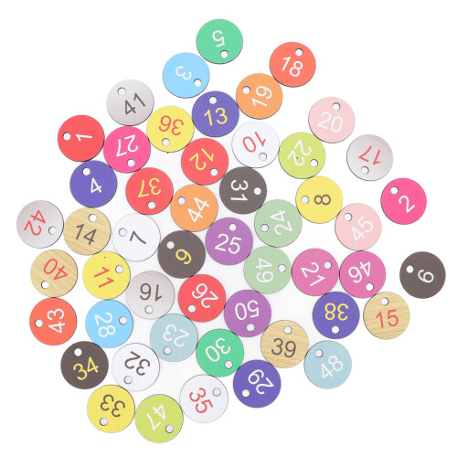 50 Plastic Number Tags Round for Animals