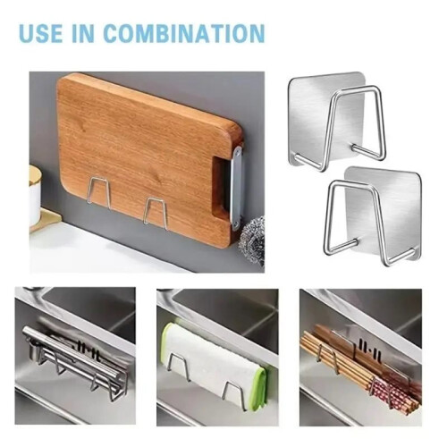 Stainless Steel Kitchen Sink Sponge Rack Self Adhesive Drain Storage Holder 2