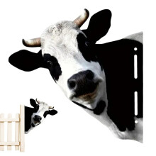 Iron Cow Yard Art Cute Peeking Cattle Yard Decor Decorative Metal Art Peeping Cattle Farmhouse Animal Fence Art Decor