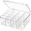 Socks Underwear Drawer Organizer, 16 Compartment Clear Plastic Storage Box with Lid & Adjustable Dividers, Tie Box 2