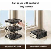 Multi Layer Stackable Plastic Kitchen Shelves for Efficient Food Preparation and Space Saving Storage