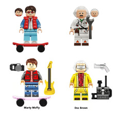 4PCS Back To The Future Marty McFly Doc Brown Minifigures Kids Toys Gifts Fit Lego UK Priority Delivery