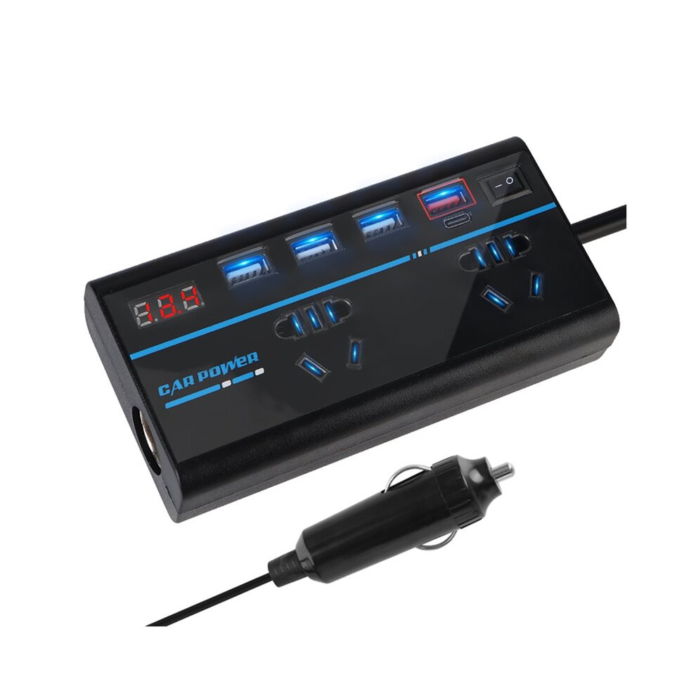 200W Car Inverter Power Adapter With 8 Qc 3.0 Usb/Pd/Type-C Chargers For Mobile Phones Charging 6031940154137