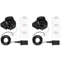 2X Ventilador de Repuesto, Soplador de Aire de 12 V y 0,8 A con Cadena de Luces LED de 3 Pulgadas para Inflables, para Interiores y Exteriores,