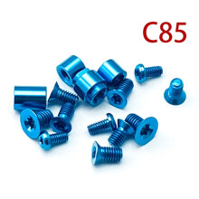 Conjunto Completo de Parafusos em Liga de Titânio para Cabo Tipo Aranha YJB 2 C85, Parafuso para Lâmina C85, Conjunto Completo de Parafusos Azuis.