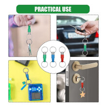 6pcs Quick Release Detachable Keychain, Double Rings Pull Apart Keychain, Spring Split Snap Seperate Keychain