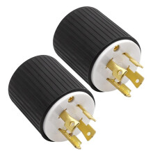 2pcs NEMA L14-30P Industrial Grade Locking Plug, 30 Amps 125/250V, 4 Prong Twist Lock Male Plug for Generator US Plug