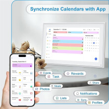 15.6 Inch Digital Calendar Wall Touch Screen Chore Chart with 32GB, Family Planner,Wall &Desk Mount Gift EU Plug