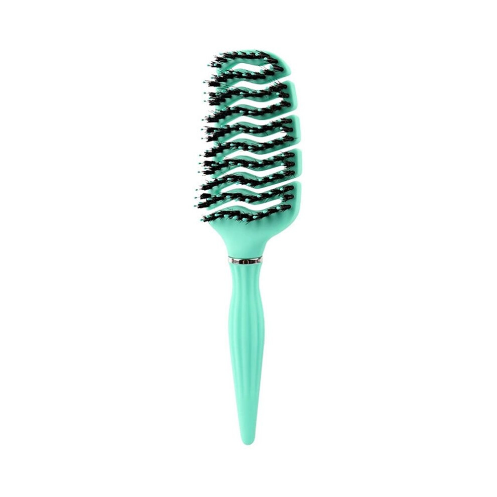 Curved Vented Boar Bristle Comb Professional Scalp Massage Comb Detangling Curl Anti-Static Hairbrush Salon Styling Tool