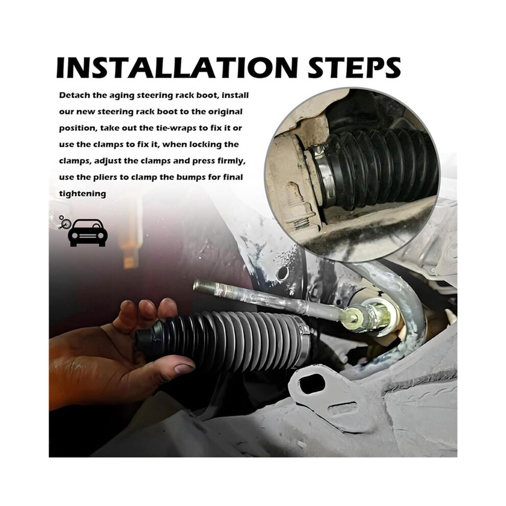 Car Inner Tie Rod Boot Kit With Boot Clamp Pliers,Car Rack And Pinion Boots Keeps Steering Parts Includes Ties/Clamps 4711928074092