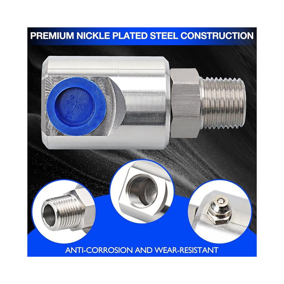 1/2 Inch Mxf Hose Reel Swivel With Grease Zerk - Heavy Duty Steel Fitting For Industrial And Home Use 6031386951895