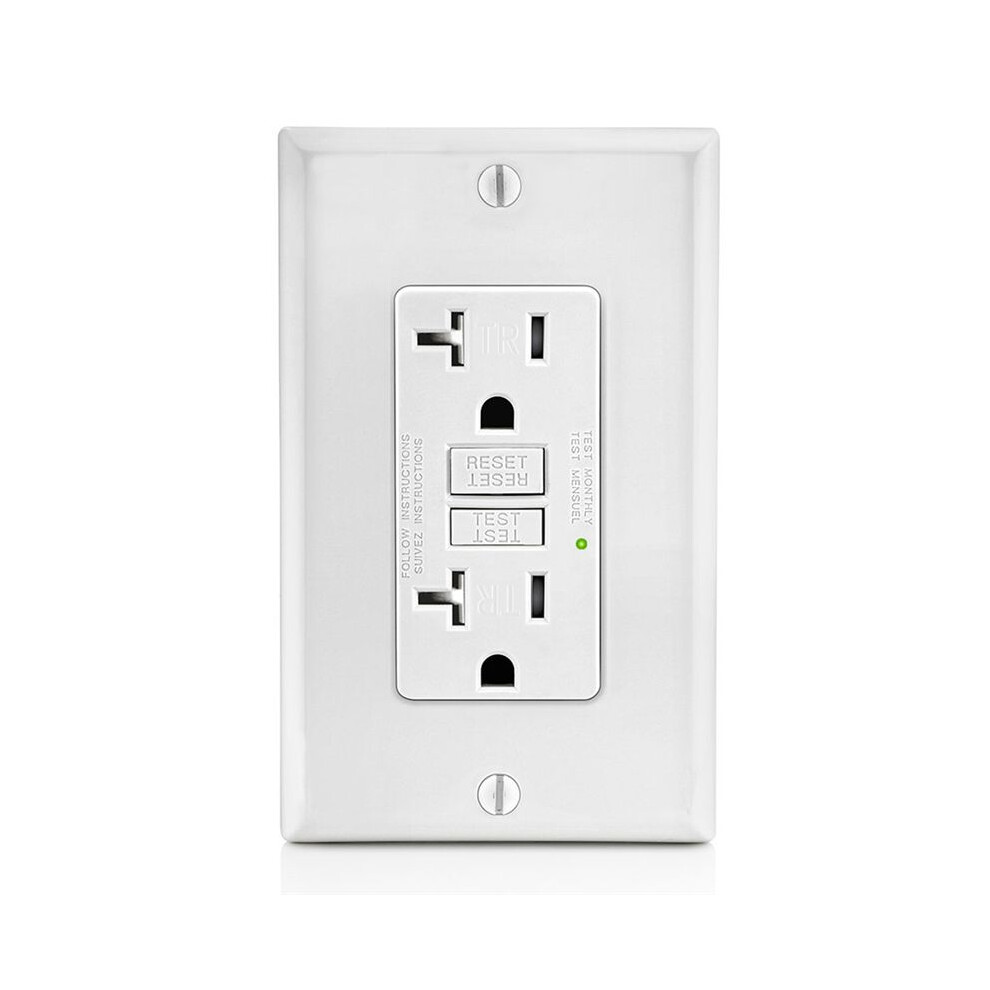 Gfci Outlet 20A, Gfi Electrical Receptacle With Led Indicator, 20A Tamper-Resistant Ground Fault Circuit Interrupter 4711184695260