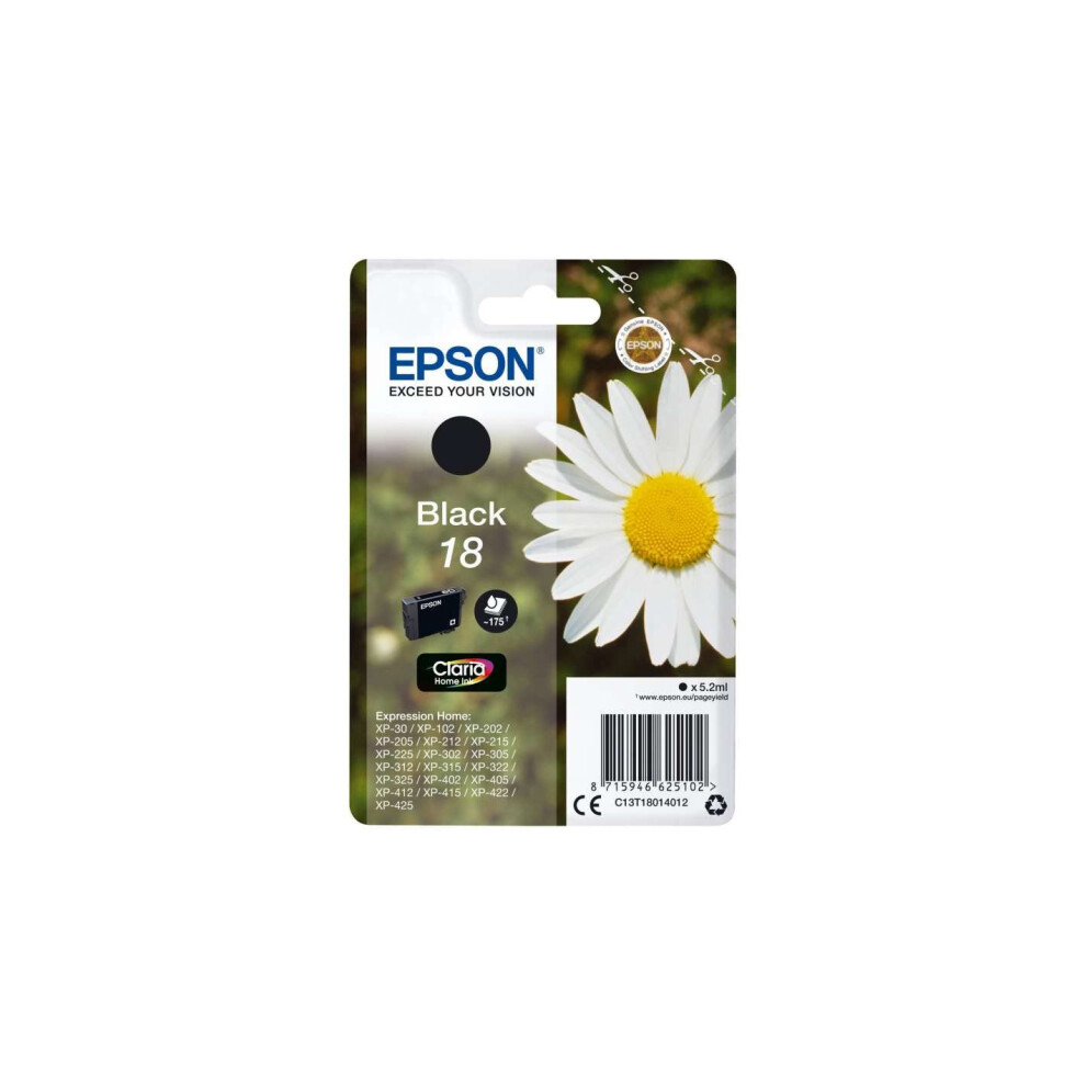 Epson 18 Black Daisy Genuine, Claria Home Ink Cartridge