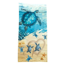 Schnelltrocknendes Strandtuch mit Meeresschildkröten-Muster, Weich und Saugfähig, Geeignet für Badezimmer, Outdoor, Pool und Camping,B