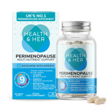 Health & Her Perimenopause Supplements for Women - with Red Clover, Wild Yam Ashwagandha. Wellbeing Support for The Early Stage of Menopause - 1 Mont