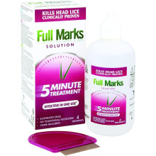 Full Marks 200ml Head Lice Solution - Simple 5-Minute Formula, Eliminates Lice & Eggs, Includes Comb, Effective Scalp Care in One Use, Fast-Acting Tr