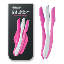 Wilkinson Sword Intuition Eyebrow Shaper for Women, Pack of 3 Disposable Razors, Exfoliating Dermaplaning Tool, Facial Hair Remover & Trimmer