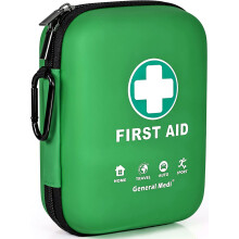 General Medi First Aid Kit - 170 Pieces Hard Case and Lightweight - Includes Instant Cold Pack,Emergency Blanket for Travel, Home, Office, Vehicle, C