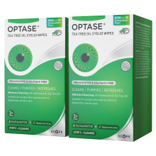 Optase Tea Tree Oil Eyelid Wipes – Cleanses, Purifies, and Refreshes Eyelids – Preservative Free – Biodegradable Wipes – Effective Cleansing w