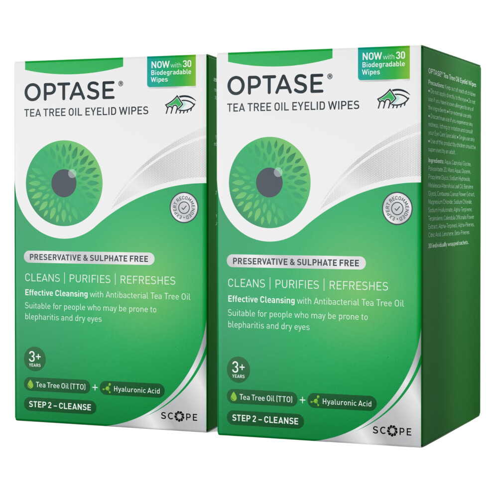 Optase Tea Tree Oil Eyelid Wipes Â Cleanses, Purifies, And Refreshes Eyelids Â Preservative Free Â Biodegradable Wipes Â Effective Cleansing W