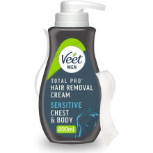 Veet Men Hair Removal Cream 400ml - Hydrating Chest & Body Remover for Smooth, C
