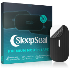 SleepSeal Mouth Tape for Sleeping - 30 Nights - Hypoallergenic Bamboo Silk, Medical-Grade Adhesive, Dermatologically Tested & Gentle on Skin - Anti S